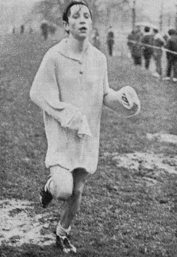Phyllis Lowis (Bury & Radcliffe AC) Intermediate winner depite the handicap of a heavy sweater sodden with torrential rain