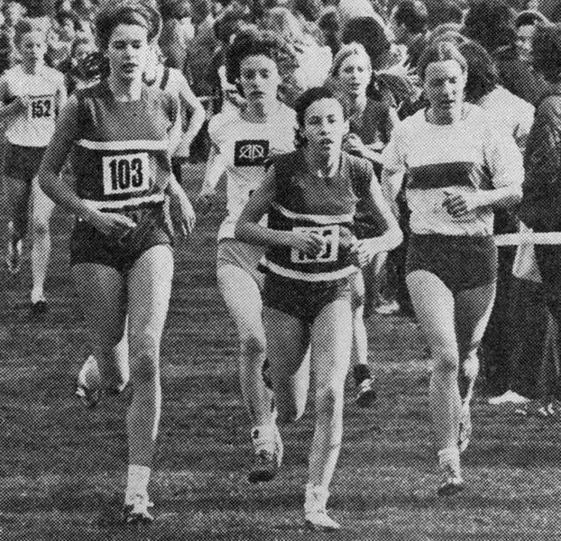 Ann-Marie Robinson - centre (Sale Harriers) Intermediate winner with runner-up Barbara Schofield - 103 (Sale Harriers)