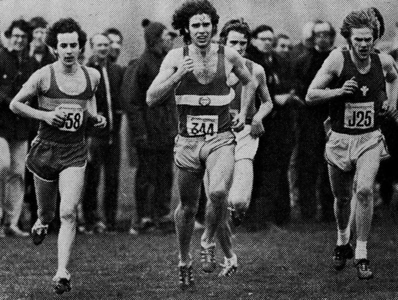 Juniors at three miles Nat Muir (Shettleston Harriers), Richard Green (Harlow AC) and Mickey Morris (Cwmbran Olympiad AC)