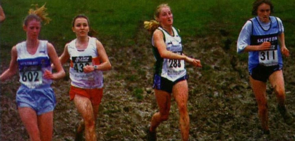 Action form the Junior women's race