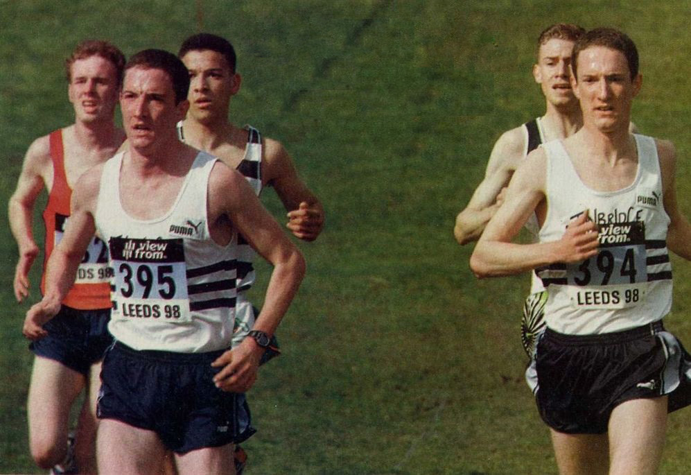 Andrew - 395 and Allen Graffin - 394 (Tonbridge AC) on their way to gold and silver respectivley in the Junior race