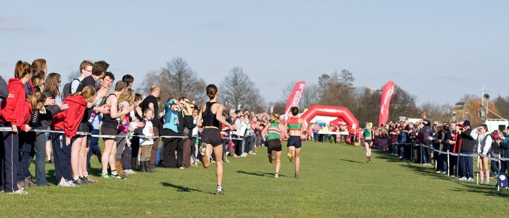 Hannah Walker (Birchfield Harriers), Sonia Samuels (Sale Harriers) and Steph Twell (AFD) forlornly chase winner Gemma Steel (Charnwood AC)