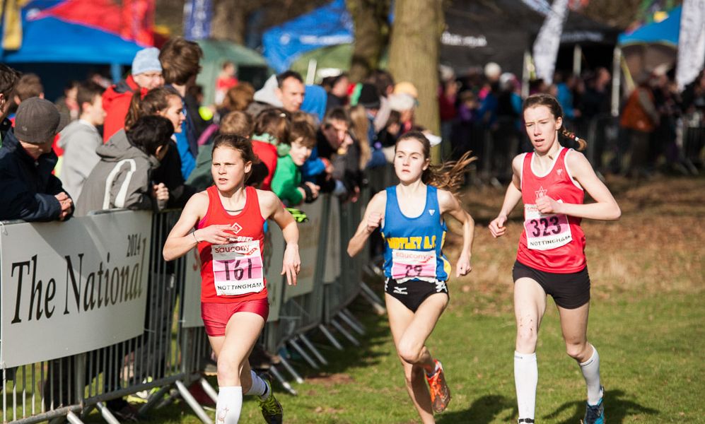 Bobby Clay -161 (Invicta East Kent AC), Lydia Turner - 29 (Birtley AC) and Harriet Knowles-Jones - 323 (Warrington AC) in the Under 17 Women's race