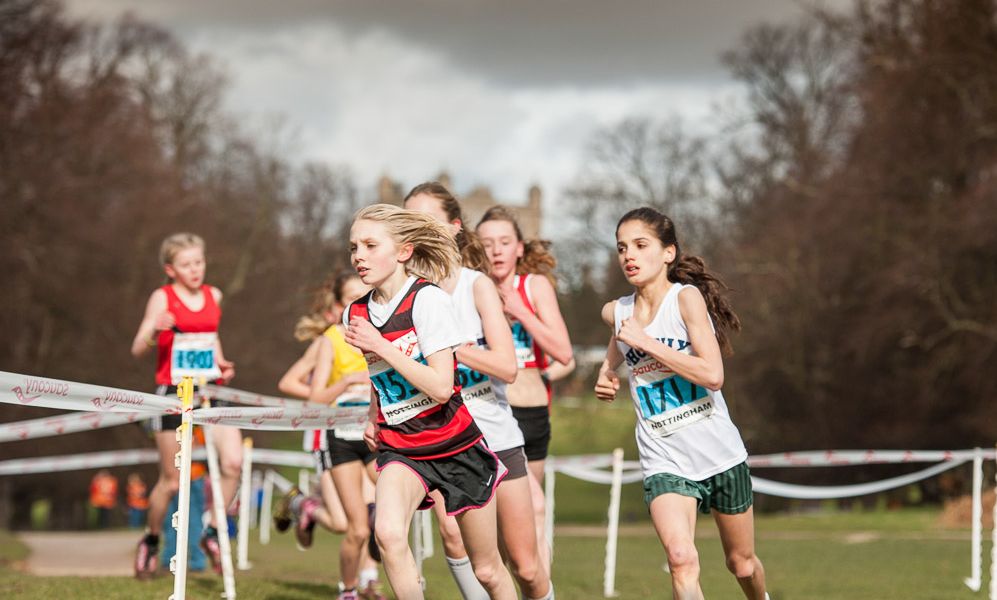 Early leaders in the Under 13 Girl's race