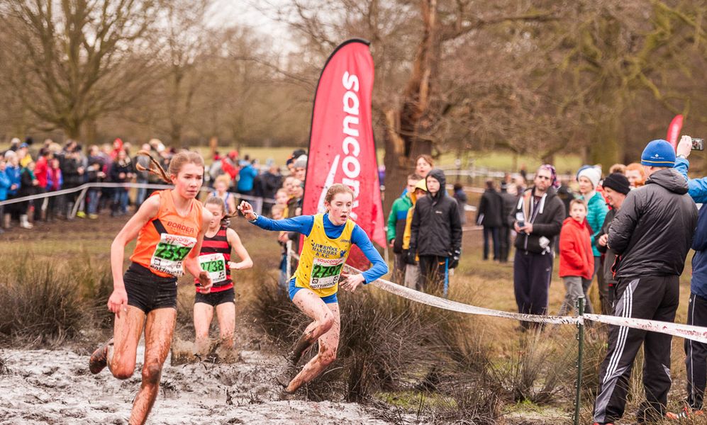 Olivia Mason (Border Harriers) leads the Under 15 Girl's race