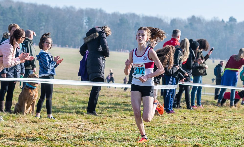 Scarlet Livingstone (Exeter Harriers) winner of the Under 13 Girl's Race