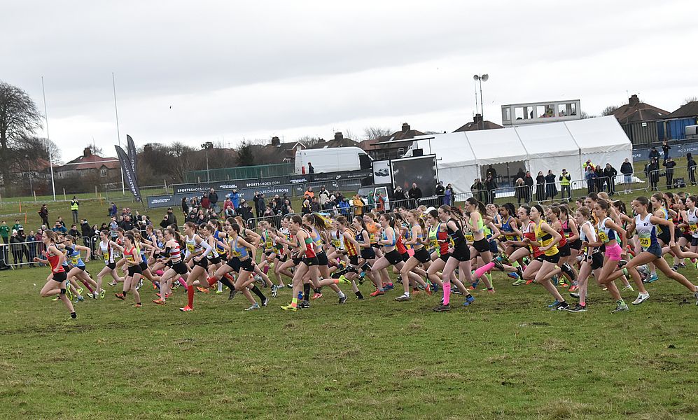 Just after the start of the Under 17 Women's Race