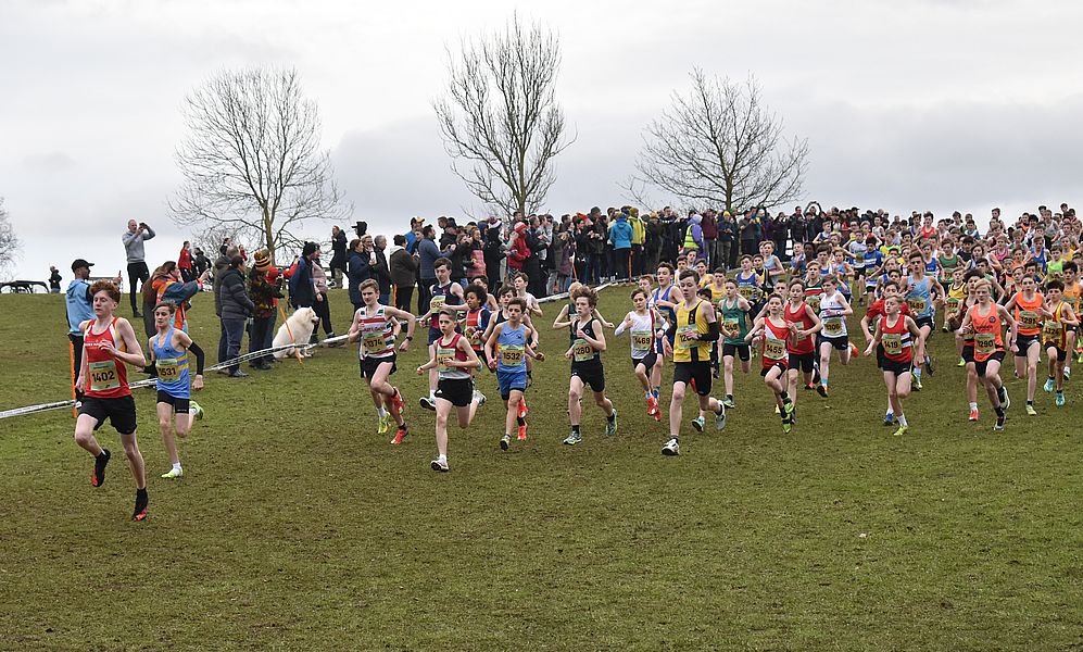 Just after the start of the Under 13 Boy's Race